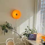 Round Glass Dimmable Wall Lamp Modern Donut LED Sconce