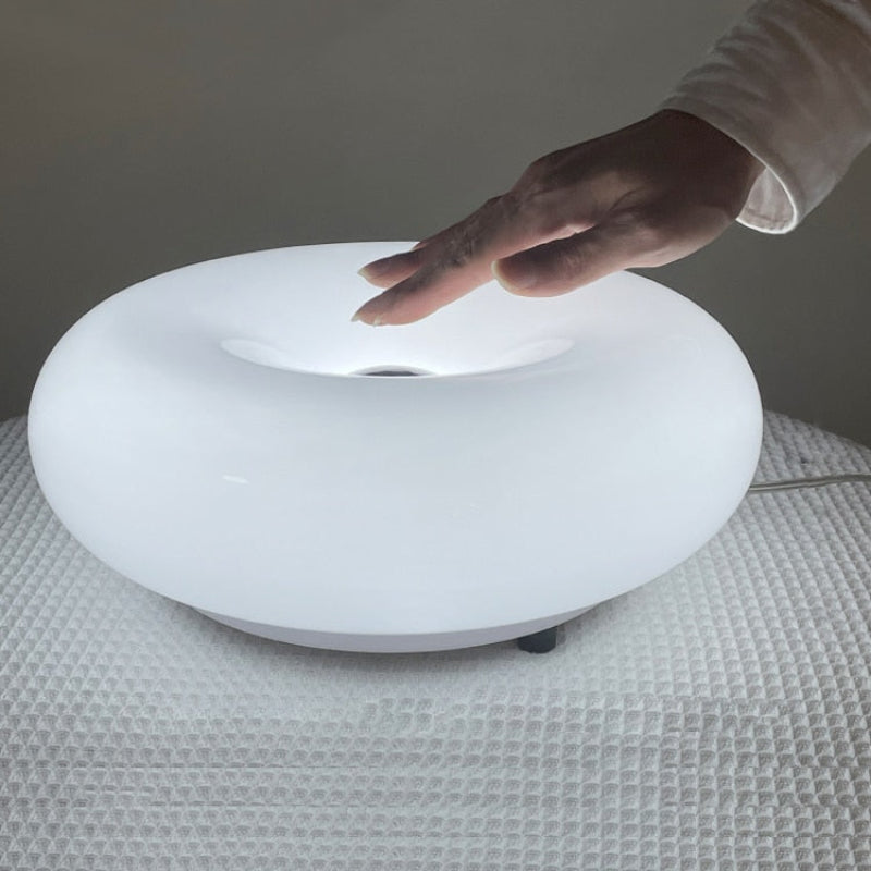 Round Glass Dimmable Wall Lamp Modern Donut LED Sconce