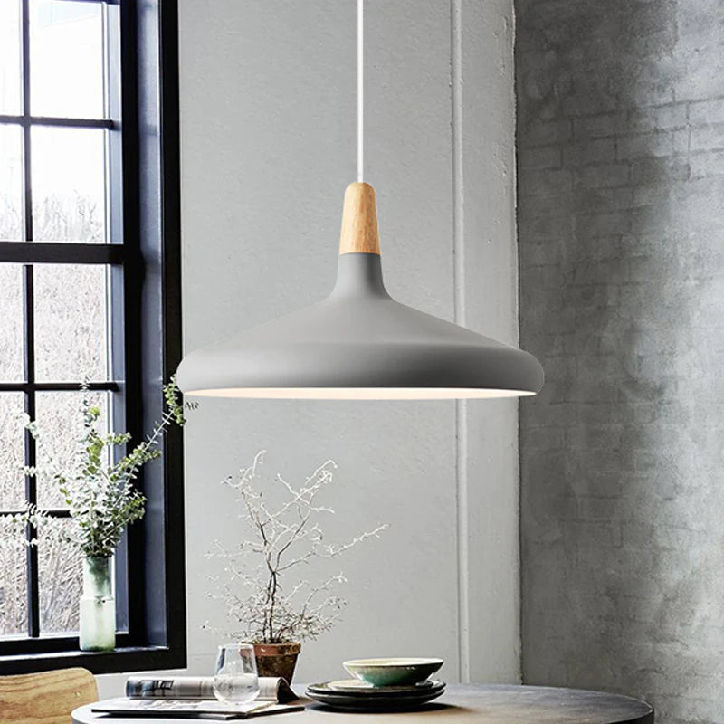 Lampsmodern-UK Nordic Macaron Solid-Wood Pendant Light E26/E27 Modern