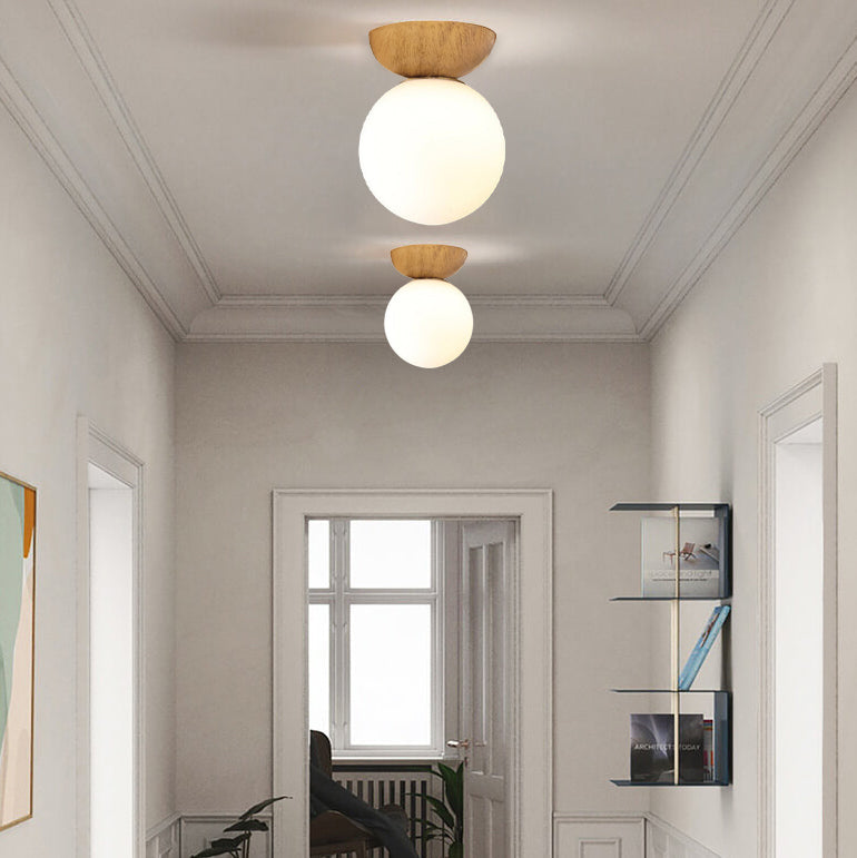 Modern Minimalist Glass Orb Ceiling Light Iron 1-Light