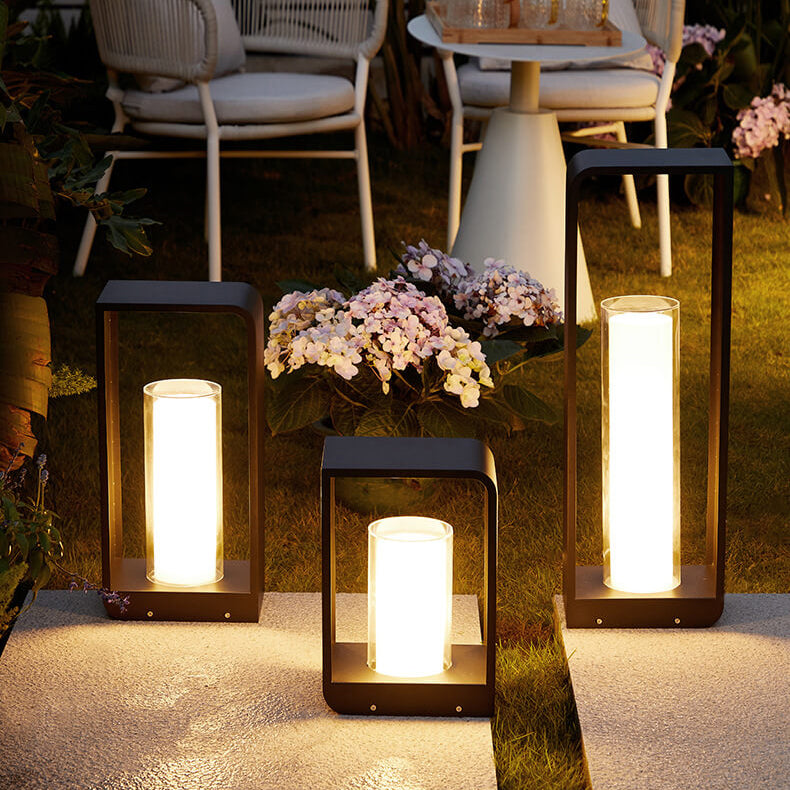 Modern Minimalist Landscape Lawn Light Stainless Steel Acrylic Square LED
