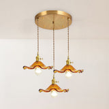 Lampsmodern-UK Stylish Hibiscus Glass Pendant Light Fluted Shade 9.05in×4.72in