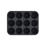 12 Cup Silicone Muffin Pan - Non Stick Cupcake Baking Tray - 12 Cup Muffin Pan - Hurbane Home