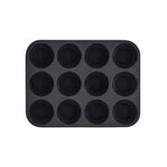 12 Cup Silicone Muffin Pan - Non Stick Cupcake Baking Tray - 12 Cup Muffin Pan - Hurbane Home