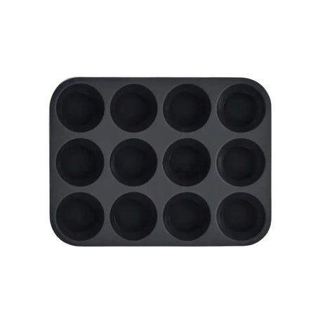 12 Cup Silicone Muffin Pan - Non Stick Cupcake Baking Tray - 12 Cup Muffin Pan - Hurbane Home