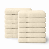 12 - Piece - Large Bath Towels - 100% Cotton, 550 GSM, Luxurious and Absorbent - Bath Towels - Hurbane Home
