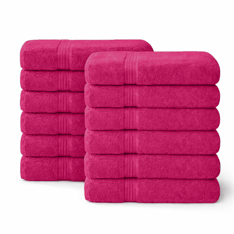 12 - Piece - Large Bath Towels - 100% Cotton, 550 GSM, Luxurious and Absorbent - Bath Towels - Hurbane Home