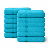 12 - Piece - Large Bath Towels - 100% Cotton, 550 GSM, Luxurious and Absorbent - Bath Towels - Hurbane Home