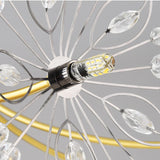 Extreme close-up of a G4 LED bulb set among clear glass petals