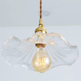 Lampsmodern-UK Stylish Hibiscus Glass Pendant Light Fluted Shade 9.05in×4.72in