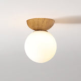 Modern Minimalist Glass Orb Ceiling Light Iron 1-Light