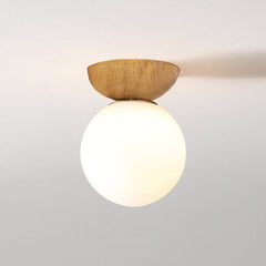 Modern Minimalist Glass Orb Ceiling Light Iron 1-Light