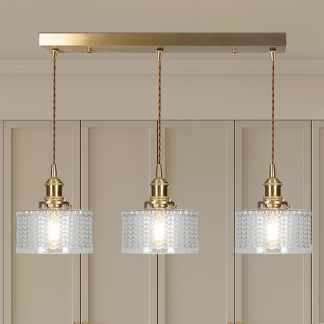 Lampsmodern-UK Vintage Cylinder Glass Pendant Light Adjustable 59 in Drop