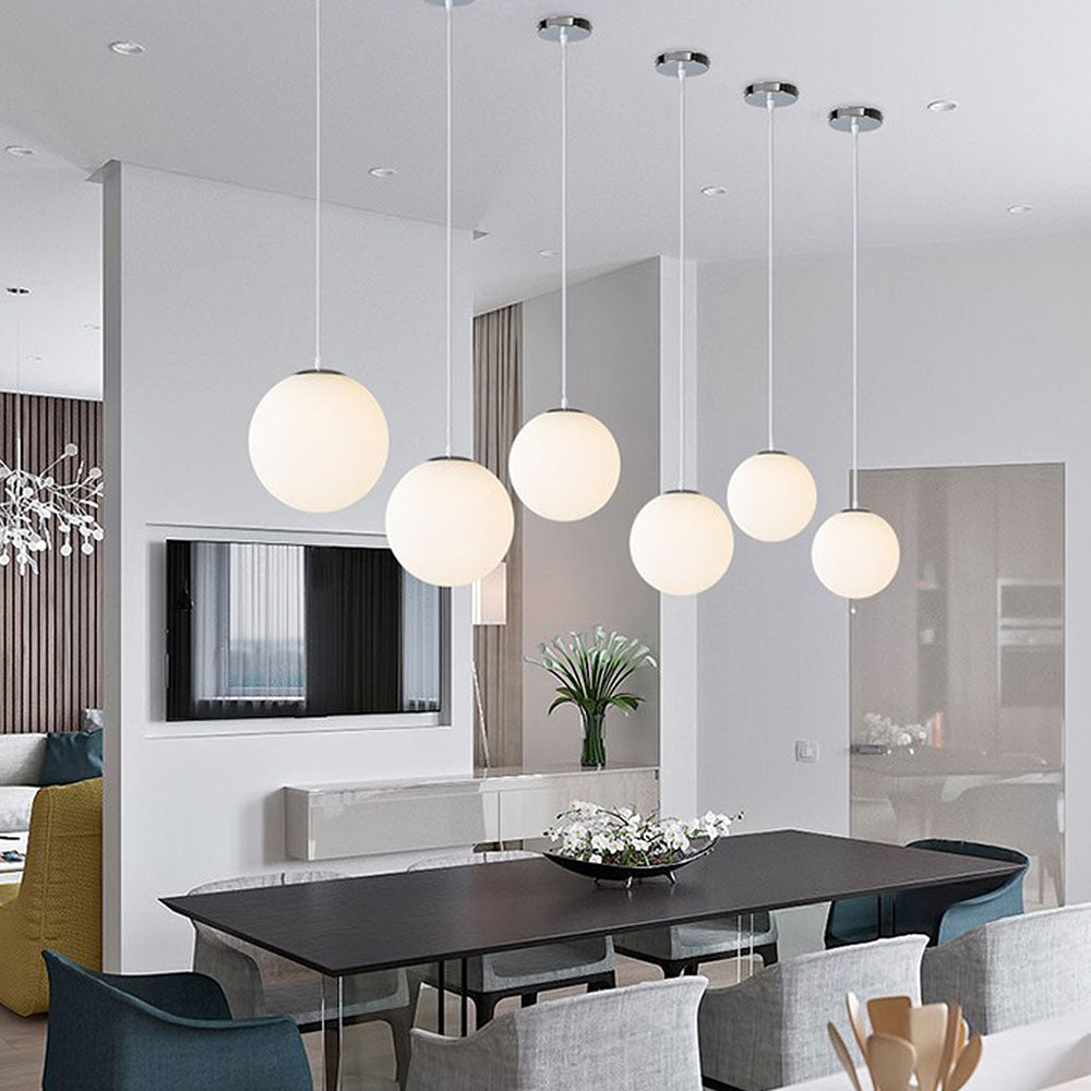 Lampsmodern-UK Glass Single-Head Pendant Light E27 Base Restaurant Fixture