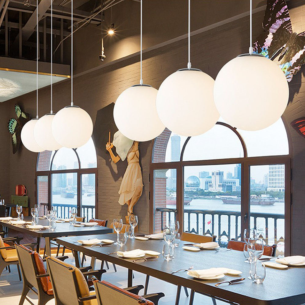 Lampsmodern-UK Glass Single-Head Pendant Light E27 Base Restaurant Fixture