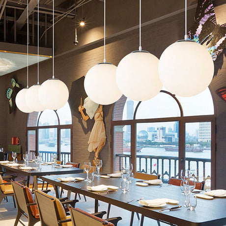 Lampsmodern-UK Glass Single-Head Pendant Light E27 Base Restaurant Fixture