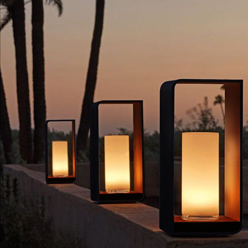 Modern Minimalist Landscape Lawn Light Stainless Steel Acrylic Square LED