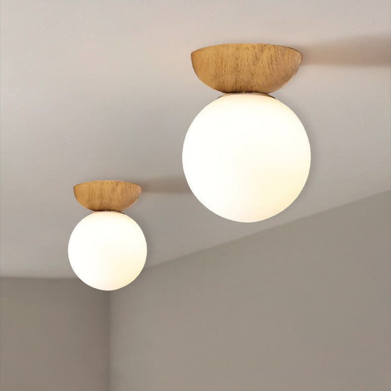 Modern Minimalist Glass Orb Ceiling Light Iron 1-Light