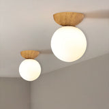Modern Minimalist Glass Orb Ceiling Light Iron 1-Light