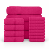 16 Piece Cotton Bath Towel Set - Plush, Absorbent, Quick - Drying Luxury - Bath Towels - Hurbane Home