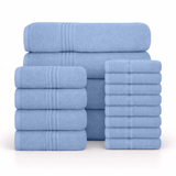 16 Piece Cotton Bath Towel Set - Plush, Absorbent, Quick - Drying Luxury - Bath Towels - Hurbane Home