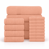 16 Piece Cotton Bath Towel Set - Plush, Absorbent, Quick - Drying Luxury - Bath Towels - Hurbane Home