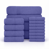 16 Piece Cotton Bath Towel Set - Plush, Absorbent, Quick - Drying Luxury - Bath Towels - Hurbane Home