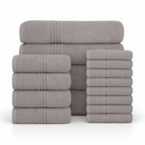 16 Piece Cotton Bath Towel Set - Plush, Absorbent, Quick - Drying Luxury - Bath Towels - Hurbane Home