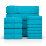 16 Piece Cotton Bath Towel Set - Plush, Absorbent, Quick - Drying Luxury - Bath Towels - Hurbane Home