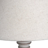 Pella Washed Wood Linen Shade Table Lamp - Rustic Accent Lighting