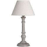 Pella Washed Wood Linen Shade Table Lamp - Rustic Accent Lighting