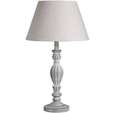 Weathered Wood Aegina Table Lamp with Linen Shade, E14