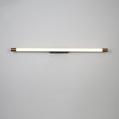Neutral white LED tube sconce lit against a plain studio background
