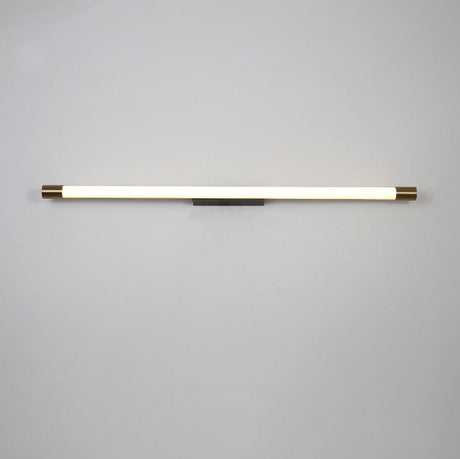 Neutral white LED tube sconce lit against a plain studio background