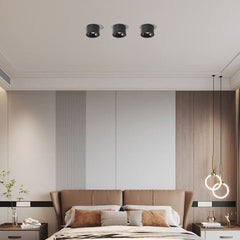 Modern Minimalist Round Adjustable LED Flush Mount Spotlight Aluminum 1-Light