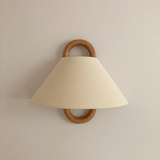 Flat fabric shade version of the wall sconce