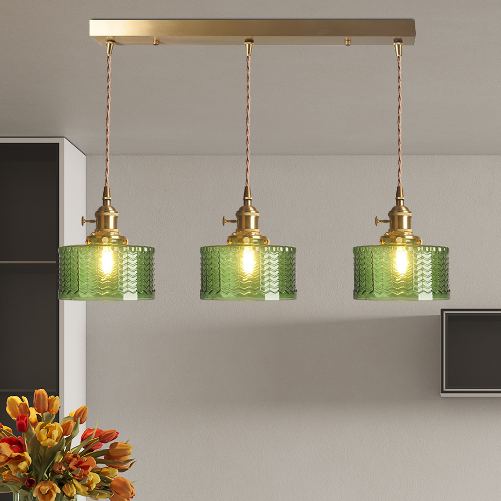 Lampsmodern-UK Vintage Cylinder Glass Pendant Light Adjustable 59 in Drop