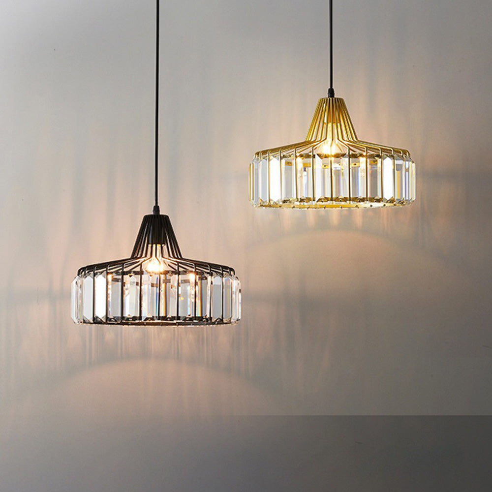 Lampsmodern-UK Modern Crystal Pendant Light Iron Frame 1-Light