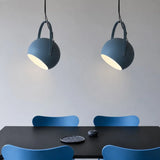 Ball pendant shade angled to show the open face and inner reflector