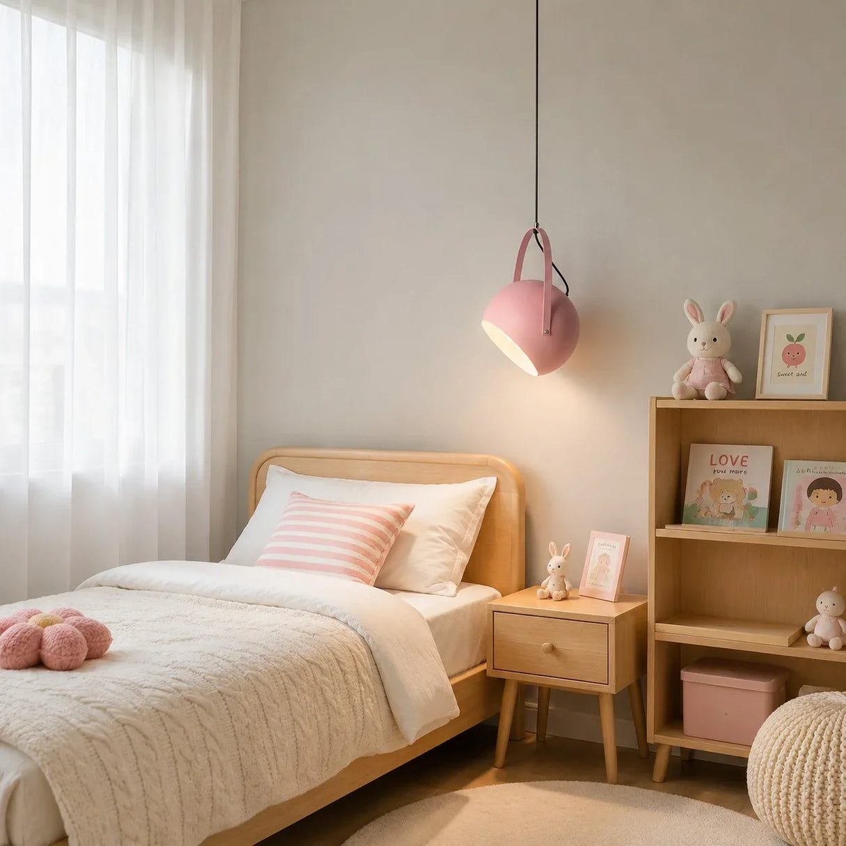 Sunny yellow ball pendant light casting a warm downward glow
