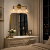 Brass seeded glass dome sconce detail view 17 showing finish and construction