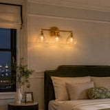 Brass seeded glass dome sconce detail view 18 showing finish and construction