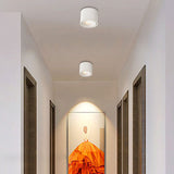 Modern Minimalist Round Adjustable LED Flush Mount Spotlight Aluminum 1-Light