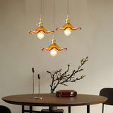 Lampsmodern-UK Stylish Hibiscus Glass Pendant Light Fluted Shade 9.05in×4.72in