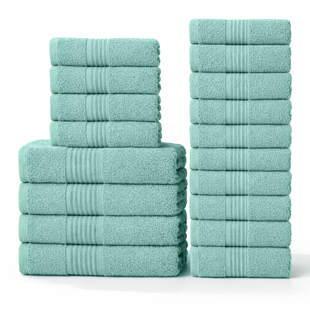 18 - Piece Luxury Cotton Towel Set – Ultra Soft, Quick - Dry & Highly Absorbent - Towels - Hurbane Home