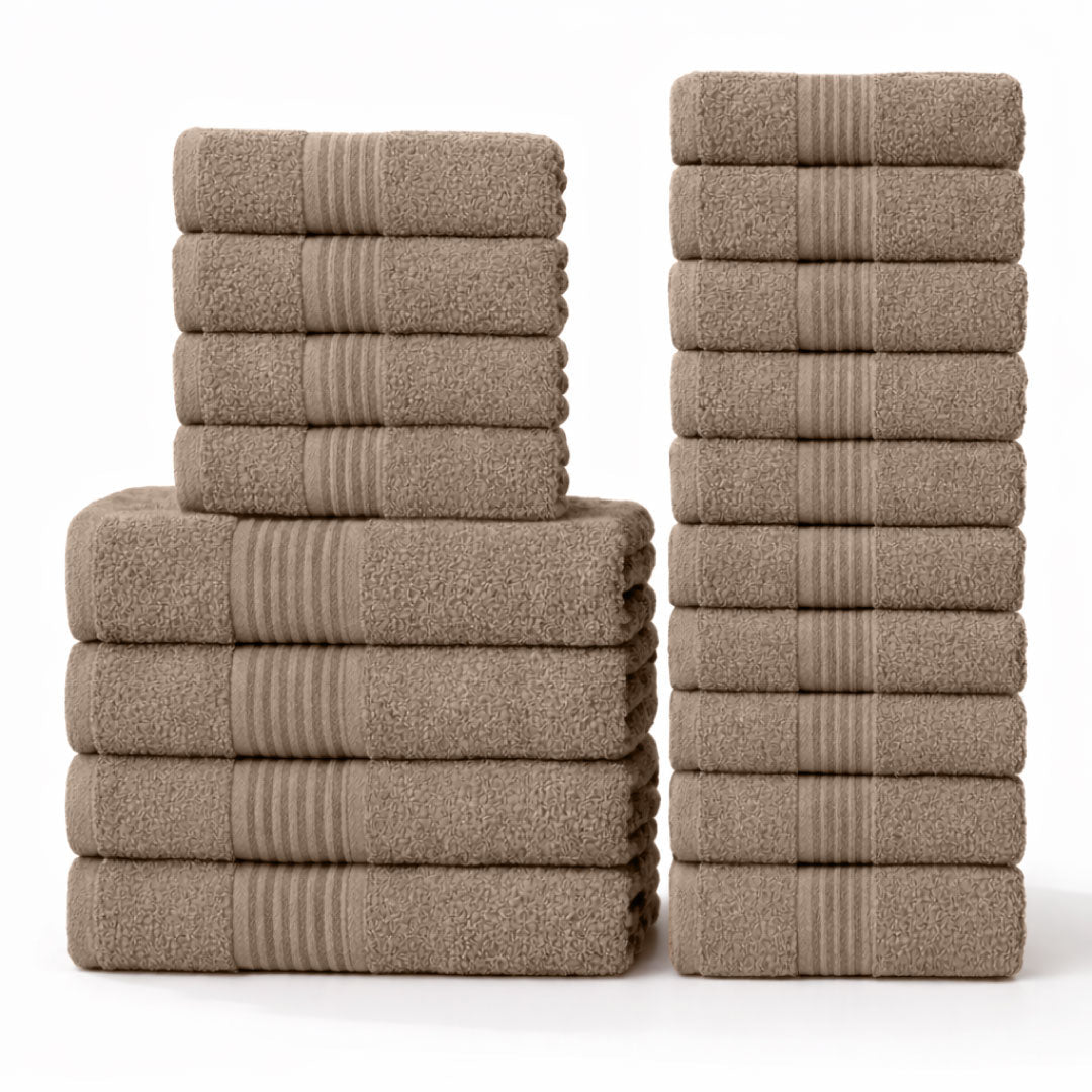 18 - Piece Luxury Cotton Towel Set – Ultra Soft, Quick - Dry & Highly Absorbent - Towels - Hurbane Home