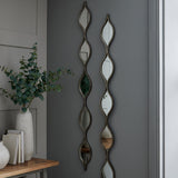 Decorative Hanging Silver Mirror Slim Frame Long Wall Accent