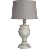 Uthina Linen Shade Table Lamp - Neutral Handcrafted Wood Base