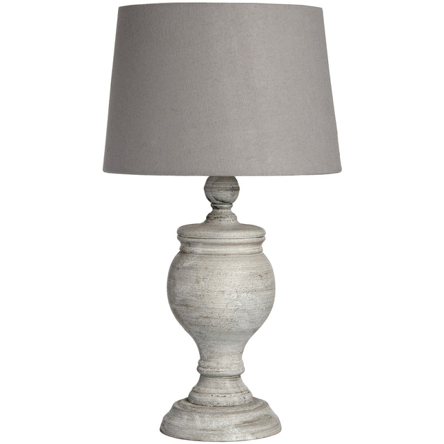 Uthina Linen Shade Table Lamp - Neutral Handcrafted Wood Base