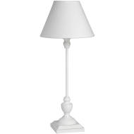 Symi Slim Table Lamp White Linen Shade Distressed Wooden Base
